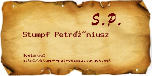 Stumpf Petróniusz névjegykártya